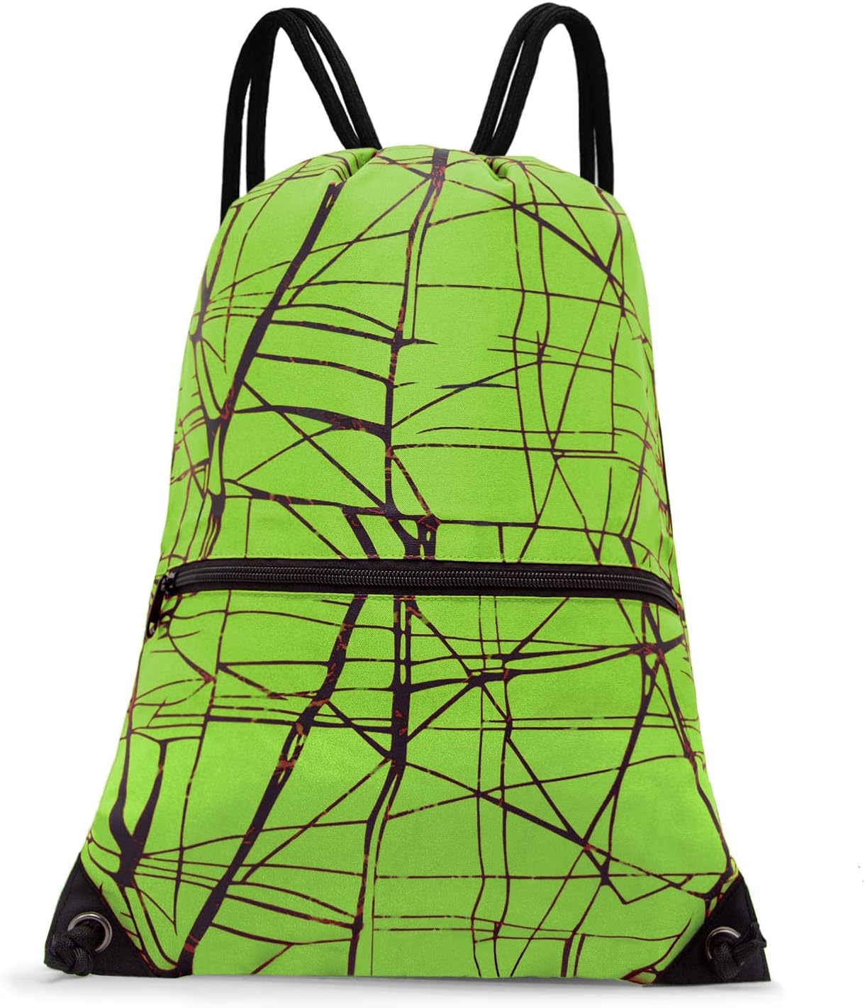 HOLYLUCK Drawstring Backpack Bag Sport Gym Sackpack - black