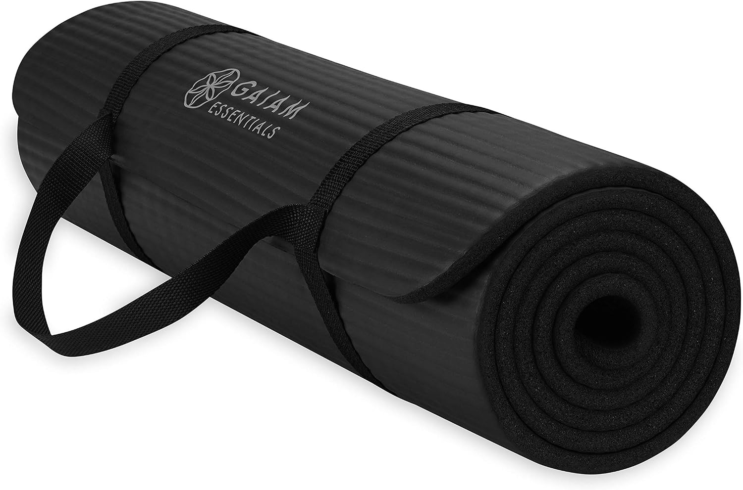 Gaiam Thick Yoga Mat, Exercise & Fitness Mat with Easy-Cinch Carrying Strap