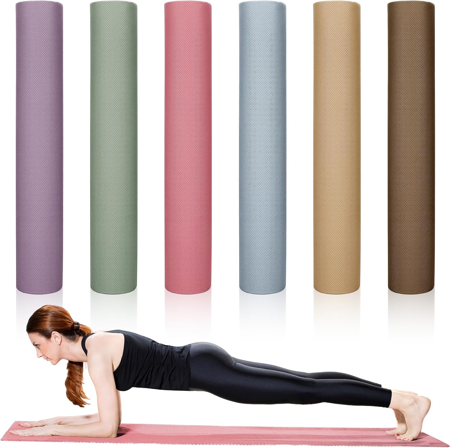 Timgle 6 Pack Yoga Mats Bulk 68x24 Inches Non Slip 4 mm Thick