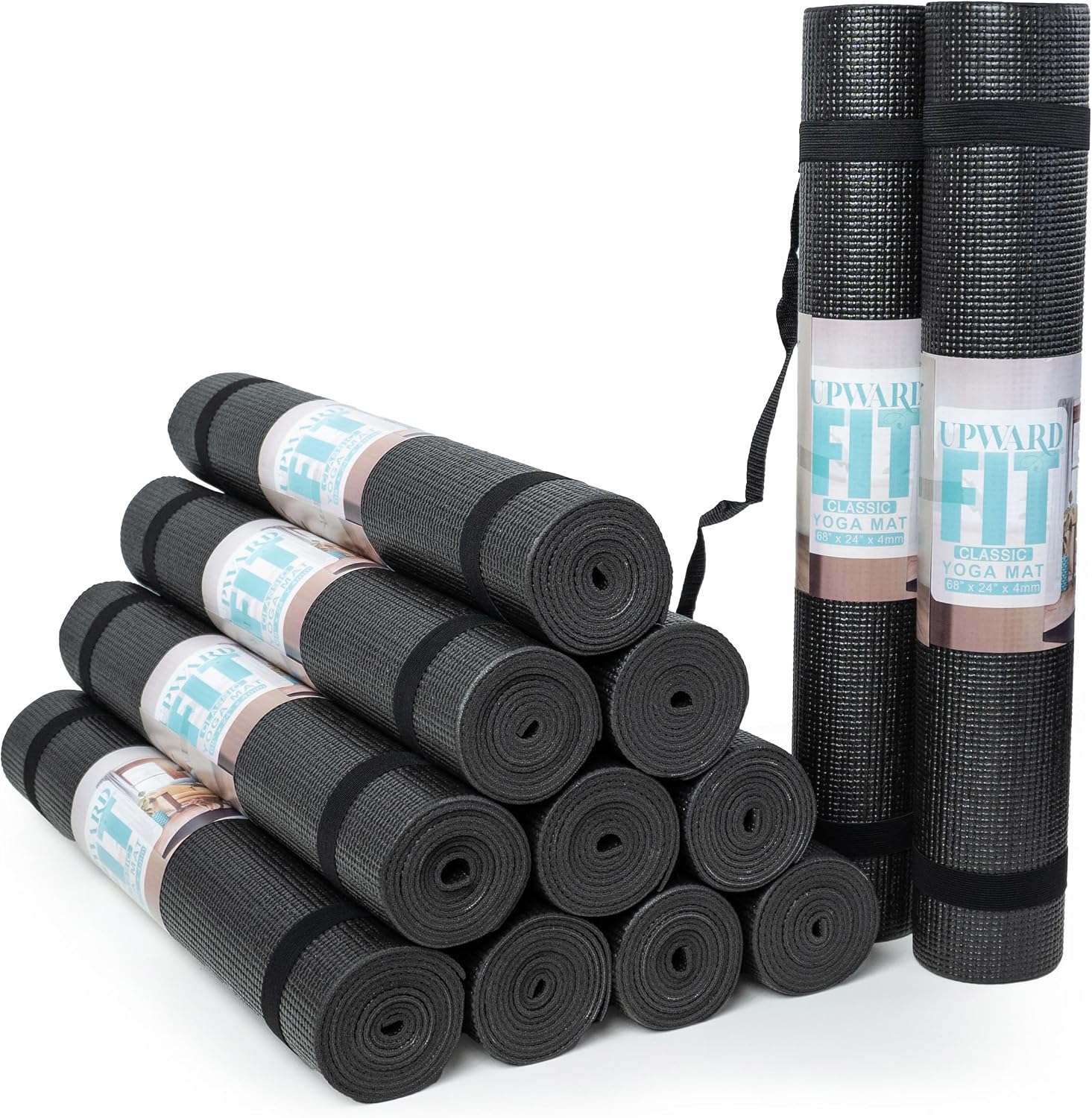 Bulk Yoga Mats 12 Pack with Strap