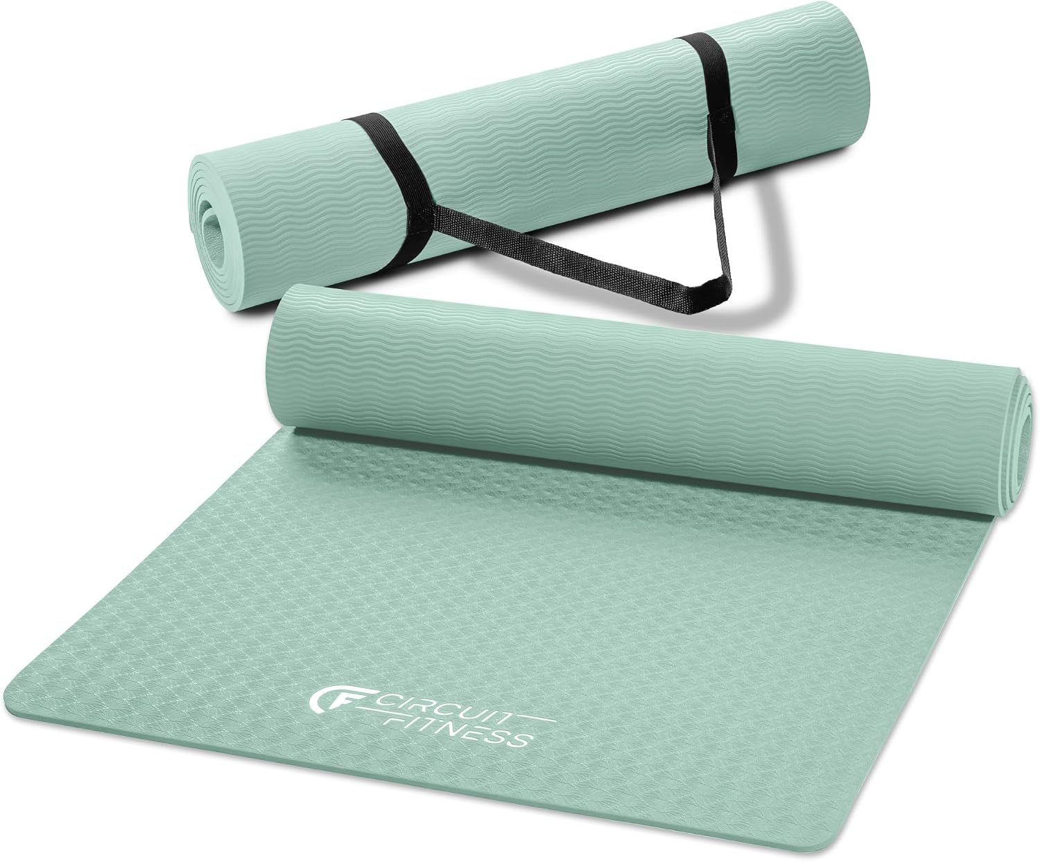 Circuit Fitness by Marcy Non-Slip Multi-Purpose Exercise Yoga Mat with Carrying Strap